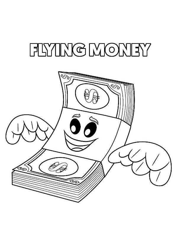 Kids-n-fun.com | Coloring page Emoji Movie flying money emoji movie